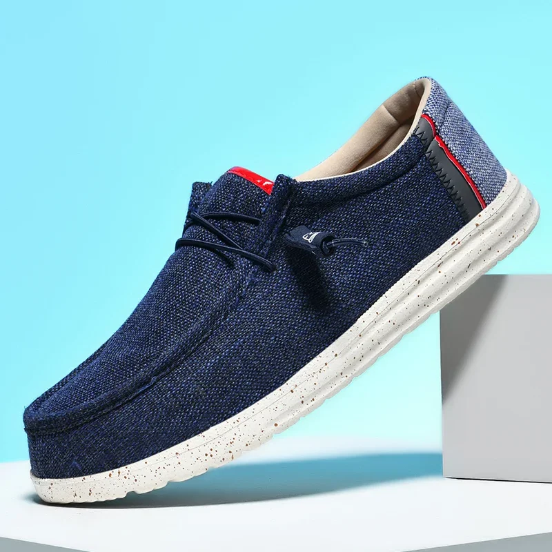 

Summer Men's Canvas Shoes Large Size 48 Lightweight Breathable Loafers For Men Comfortable Slip-on Casual Shoes Man Flat Shoes