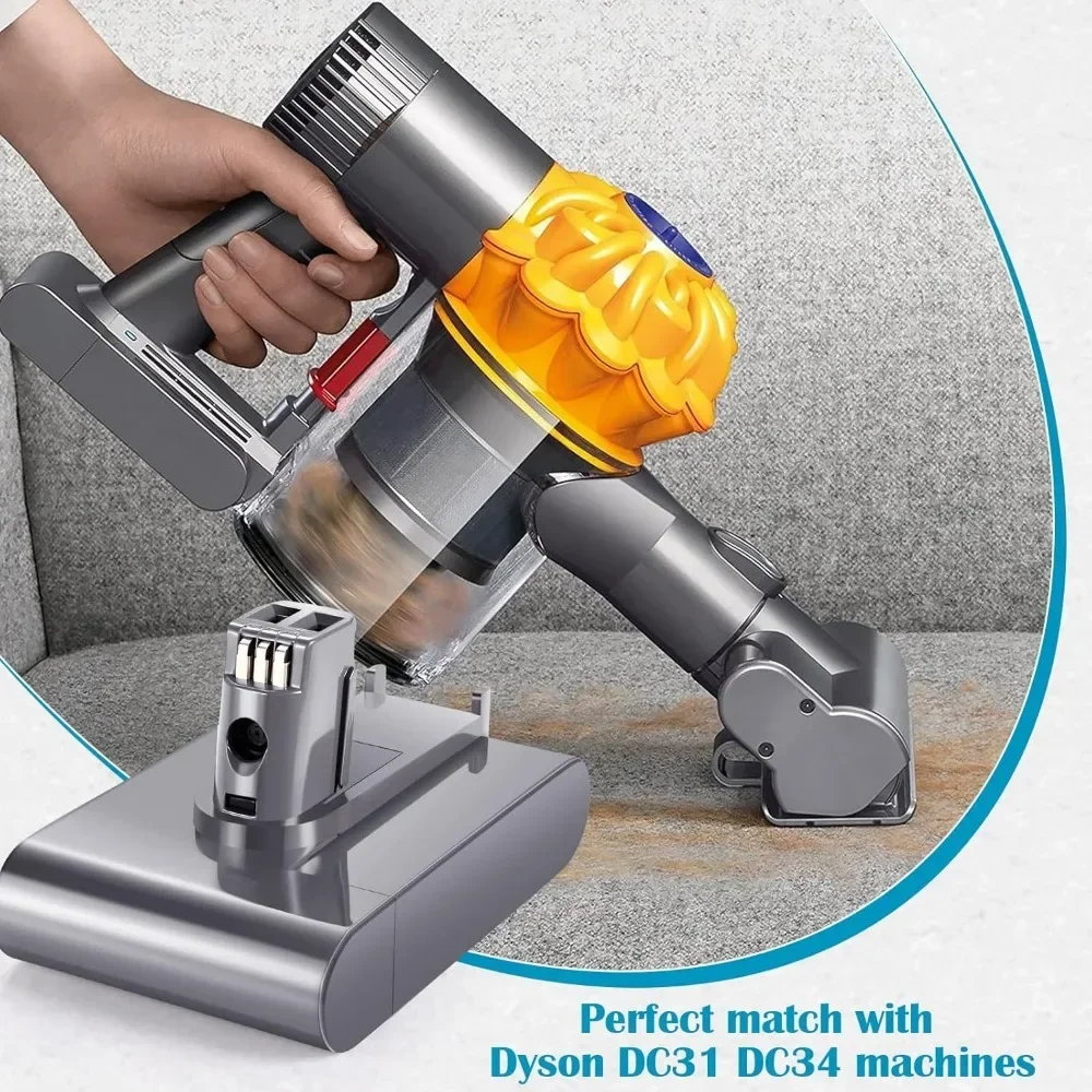 New Upgrade 21.6V Rechargeable Battery Pack for Dyson V6 V6 Animal SV09 SV10 SV11 SV12 SV13 SV14 Vacuum Cleaner Replacement