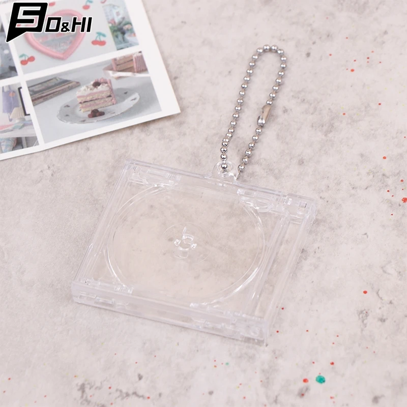 1pc Peripheral Commemorative Album Blank Mini CD Case Pendant For DIY Keychains Backpack Hanging Decoration