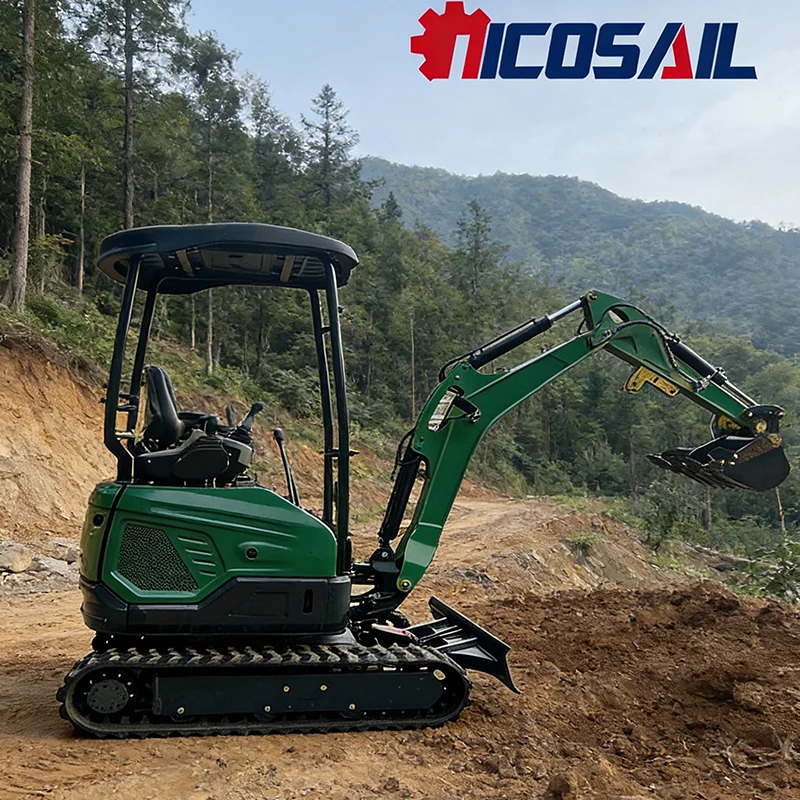 

Nicosail 1.8Ton Compact Excavator 360° Rotation for Farm Garden Landscaping Narrow Space High Efficiency