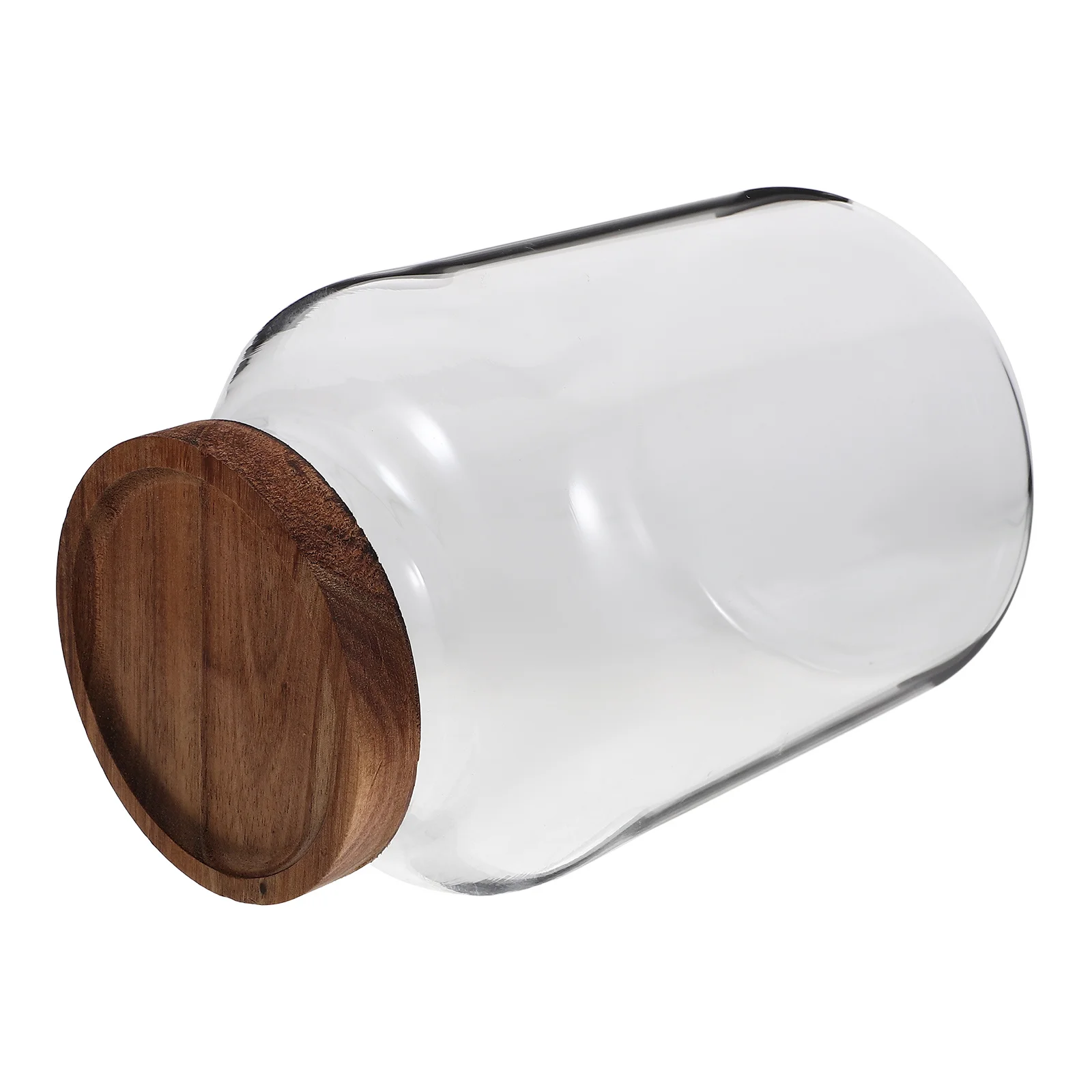 

Glass Fermentation Jar Airtight Wood Lid Container For Tea Coffee Sugar Candy Dry Fruits Kitchen Storage Canisters