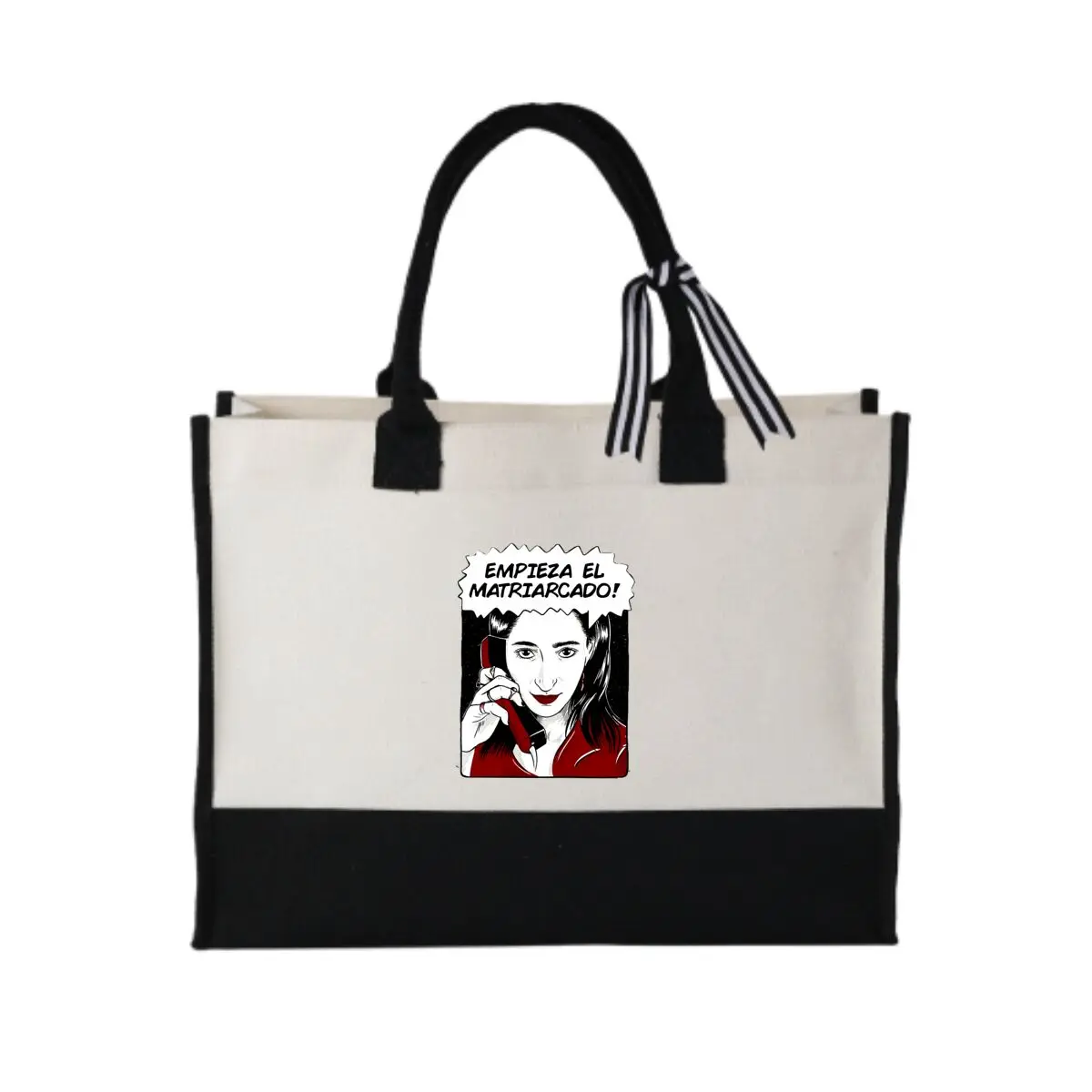 

Matriarchy Text-Based Poster Design Minimalist Patchwork Canvas Shoulder Tote for Yoga Mat Carrying