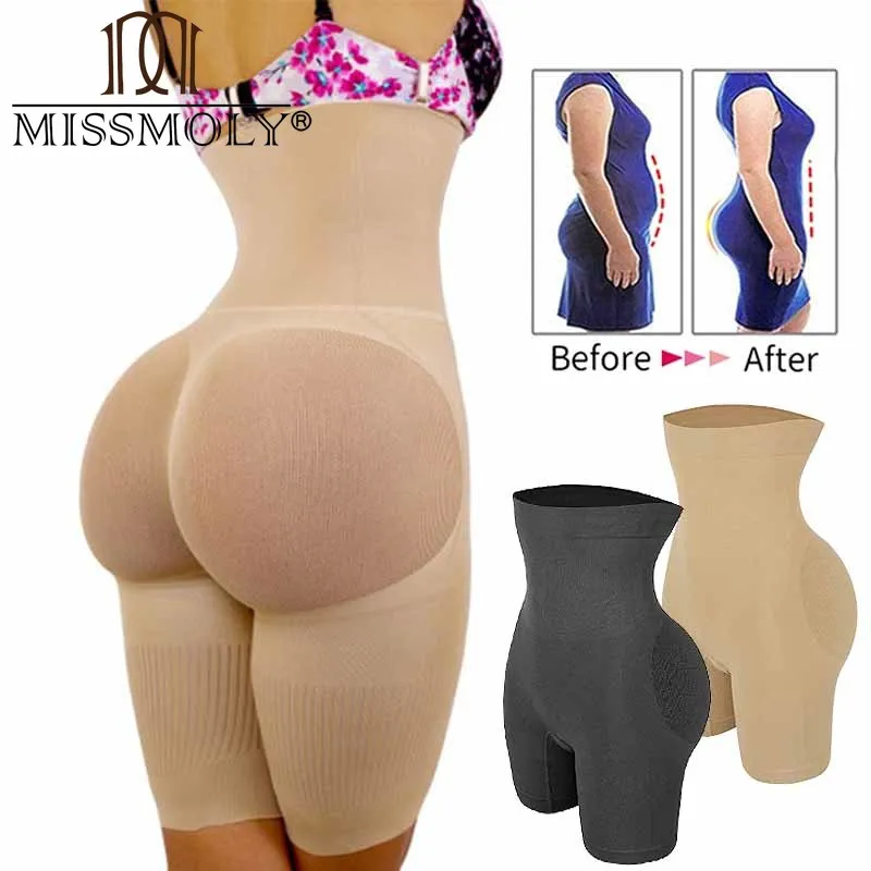 MISSMOLY Women High Waisted Body Shaper Shorts Shapewear Hips Butt Lifter Waist Trainer Tummy Control Slimming Underwear Panties