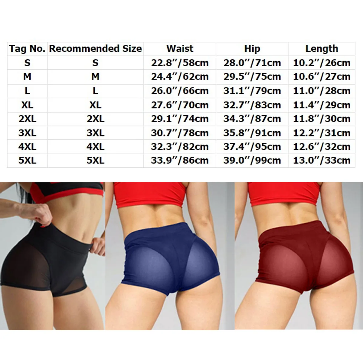 Women Sexy Booty Shorts Mesh See-through Hollow Out High Waist Workout Fitness Shorts Cheer Dance Shorts Pole Dancing Clubwear