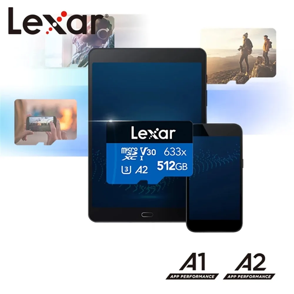 بطاقة ذاكرة Lexar Class 10 A1 256GB 128GB 64GB SDXC V30 U3 32GB SDHC V10 U1 512GB A2 1066x Micro SD بطاقة فلاش Microsd للهاتف