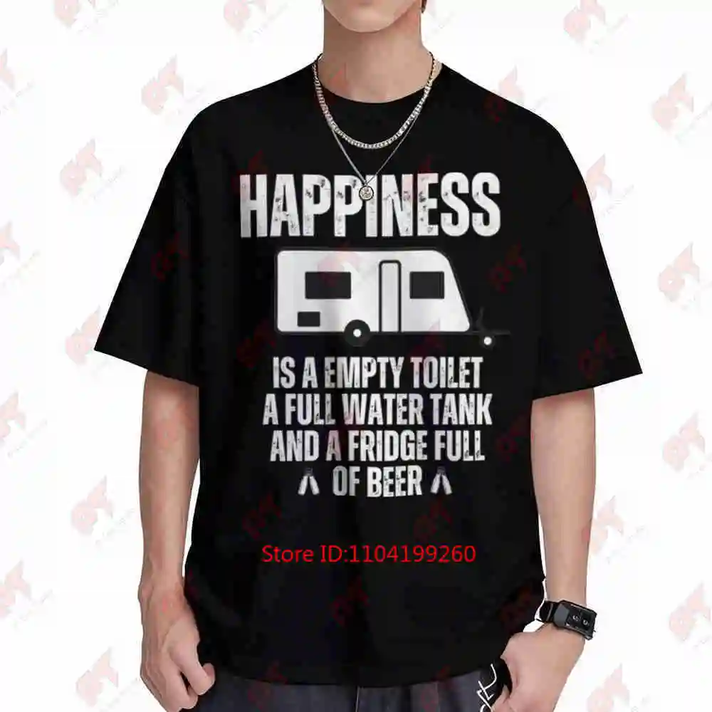 Happiness Is Beer Empty Toilet Short Sleeve Tee 100% Cotton T-Shirt