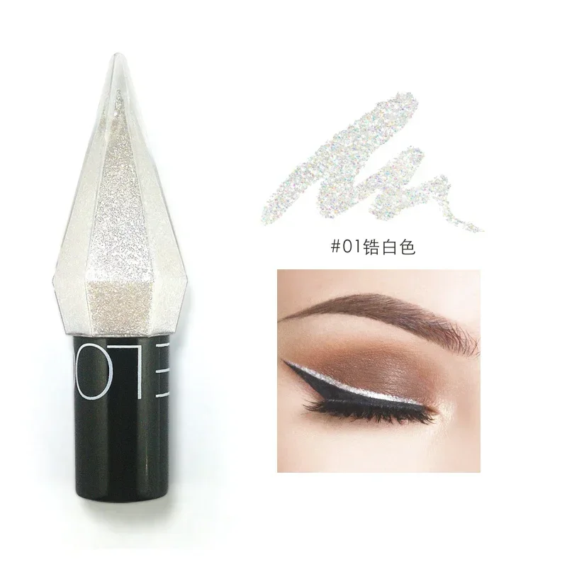 Diamond Shiny Eyeliner Eyeshadow Waterproof Rose Gold Silver Color Sequins Eyeliner Glitter Eye Shadow Makeup Beauty Cosmetics