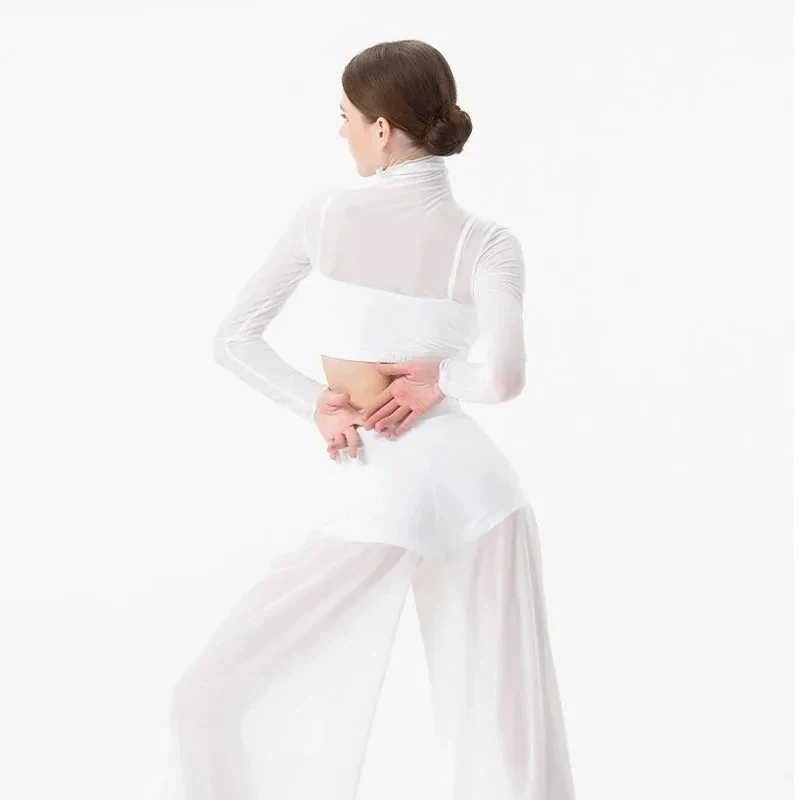 

Dance Performance Set for Women, Elegant Classical Modern Lyrical Dance Practice Top, Pants Set, Ballet Performance Costume