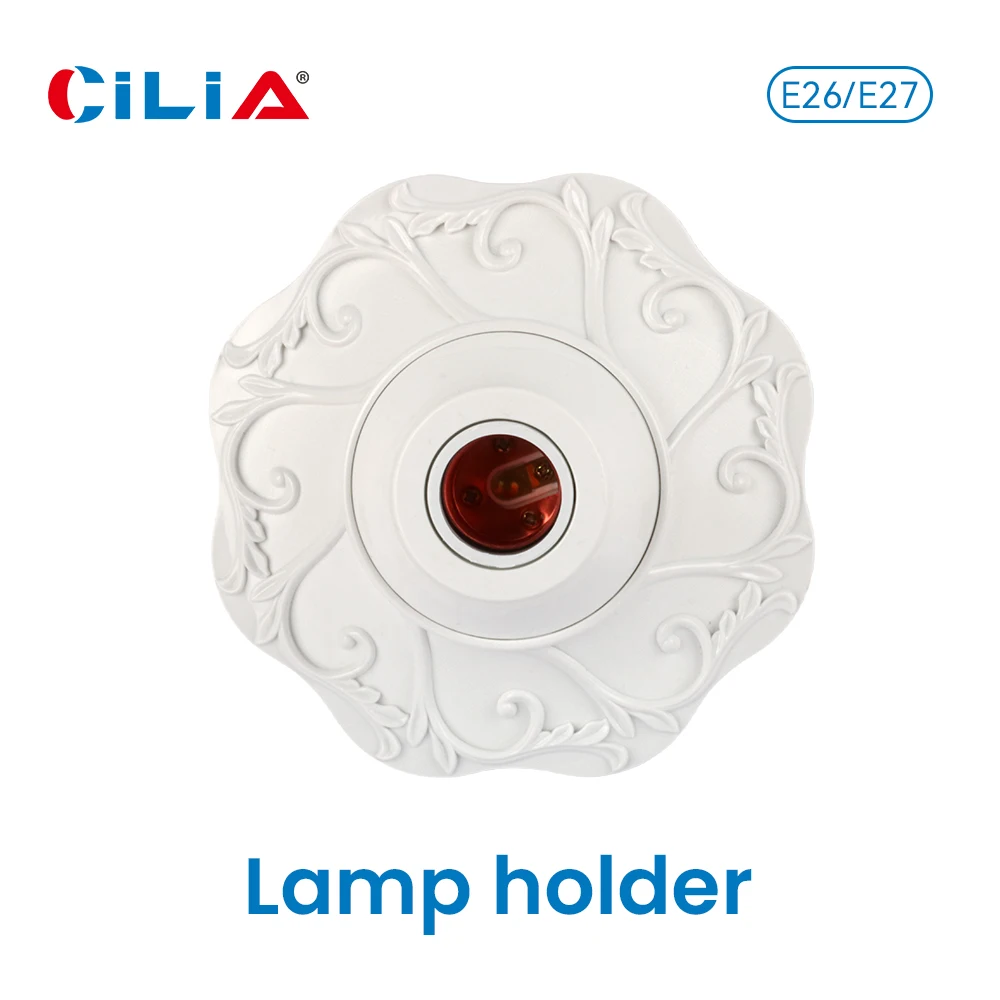 Cilia bulbE26/E27 lamp holder base socket suitable for 110V/220 Voltage,Gold/Silver/White emboss 1/2/4/6Pcs for balcony,hallway