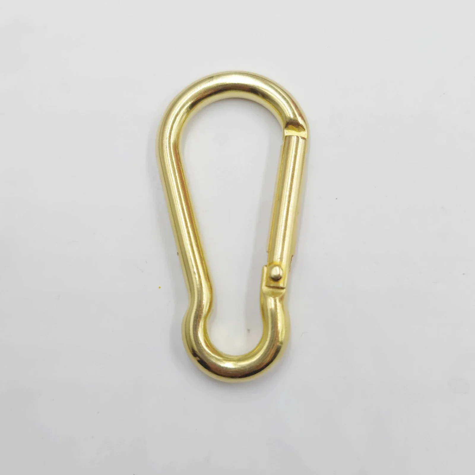 1Pc Solid Brass Carabiner 60mm Simple D Oval Spring Snap Keychains Hooks Clip Purse Shoulder Strap Indoor Outdoor Equipment Gear