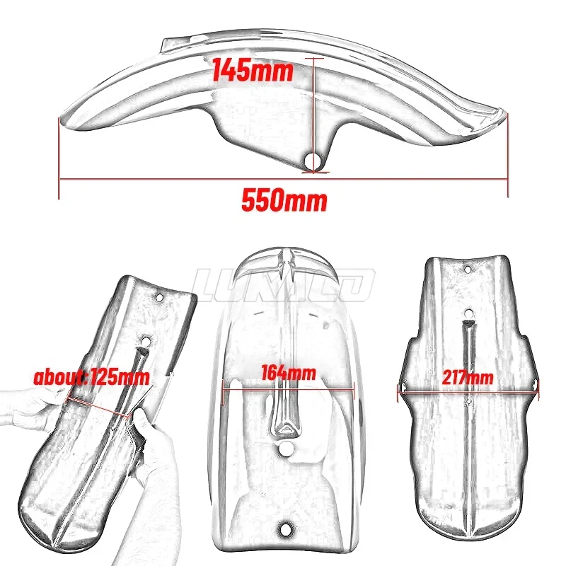 Rear Fender Motorcycle Universal Mudguard ABS Short Mud Guard For Bobber Chopper Cafe Racer Motocross Accessories Parts Frames