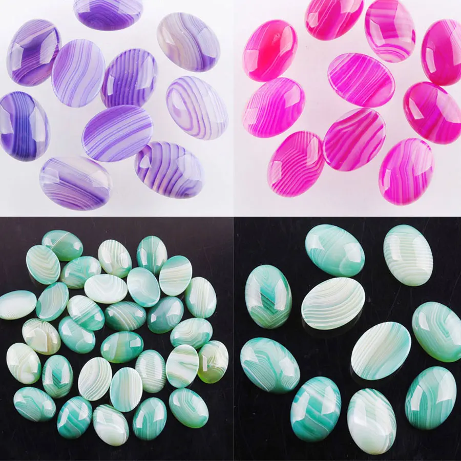 

10Pcs/lot Natural Agate Gemstones Mixing Color Oval Cabochon CAB Beads No Hole 13x18x5mm Ring Jewelry Make BU802