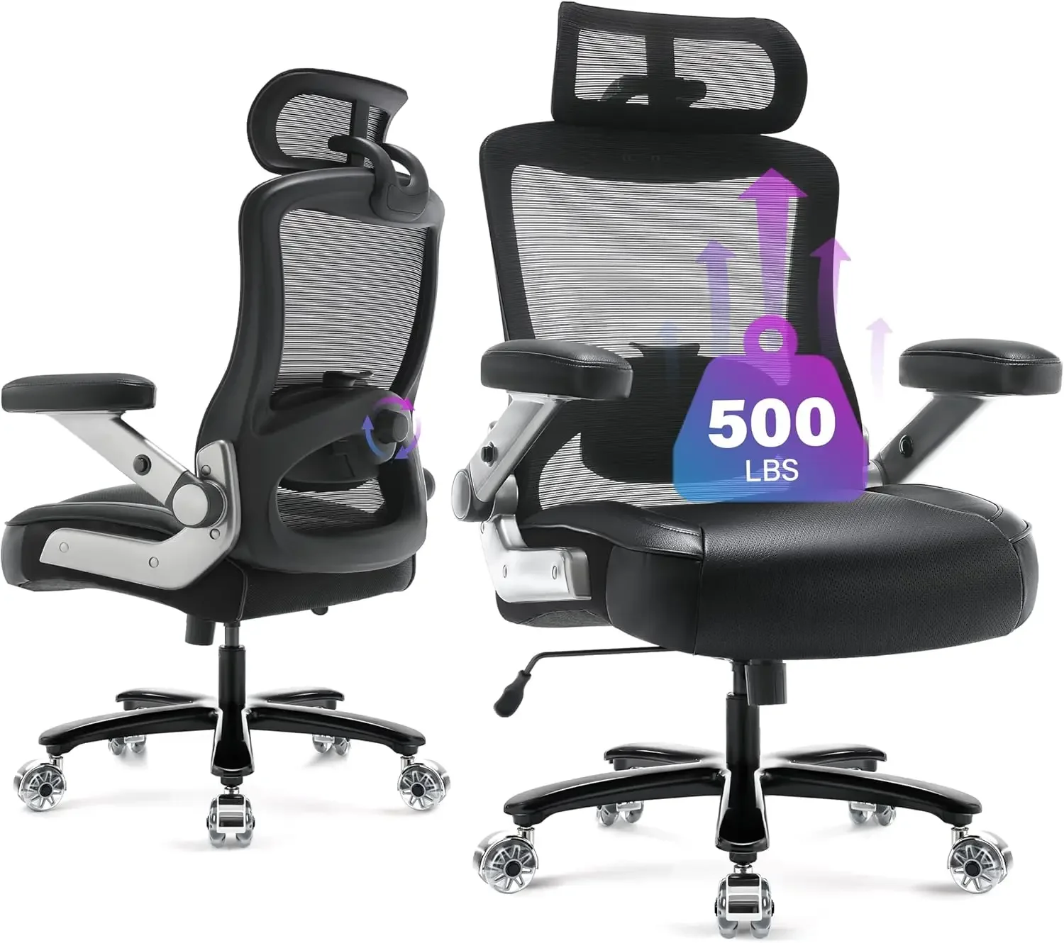 

500lbs Big and Tall Office Chair- Heavy Duty Executive Computer Chair Ergonomic Mesh High Back Desk Chair