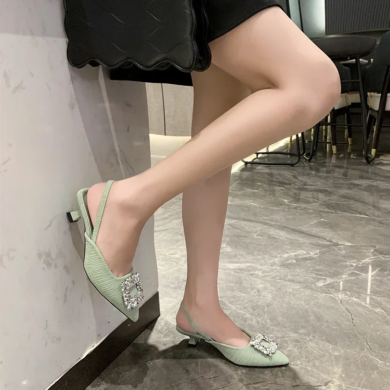 Female Shoes on Sale New Women\'s Pumps Summer Stiletto Women Sandals Elegant Pointed Toe Shallow Mouth Black Heels Shoes