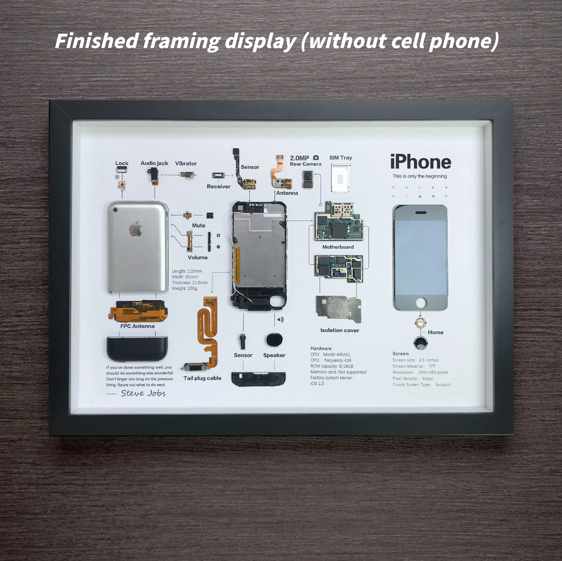 iphone disassembly framing art specimen photo frame diy set display collection electronic parts three-dimensional picture