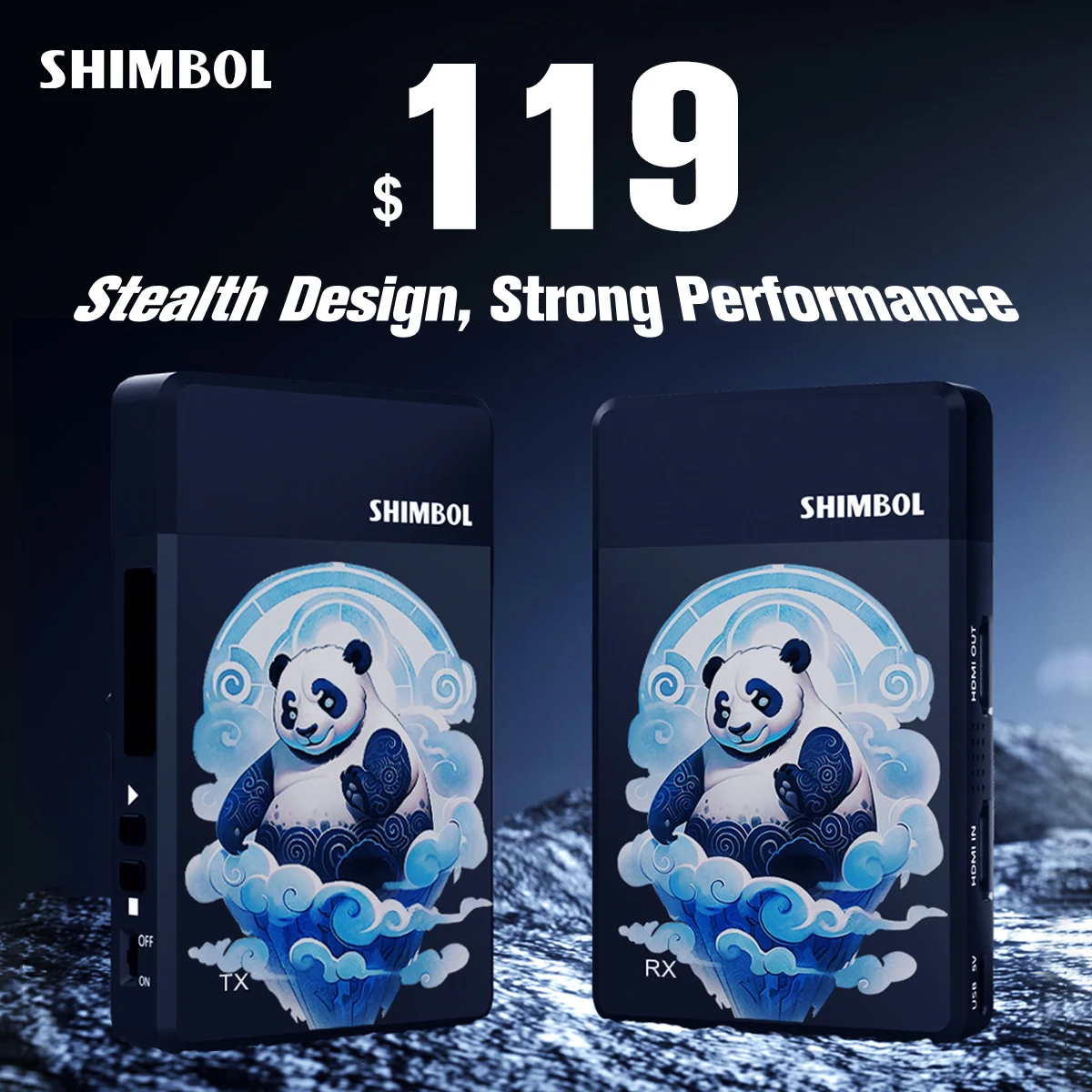 نظام نقل الفيديو اللاسلكي SHIMBOL TP MAX مع جهاز إرسال لمنافذ HDMI المزدوجة المتوافقة مع HDMI 1080P