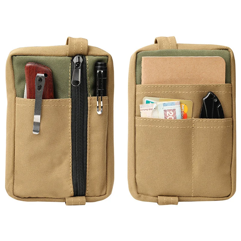 Alça de ombro multifuncional de camada dupla masculina, bolsa pequena pendurada, acessório de cintura delicado, kit de ferramentas, ao ar livre