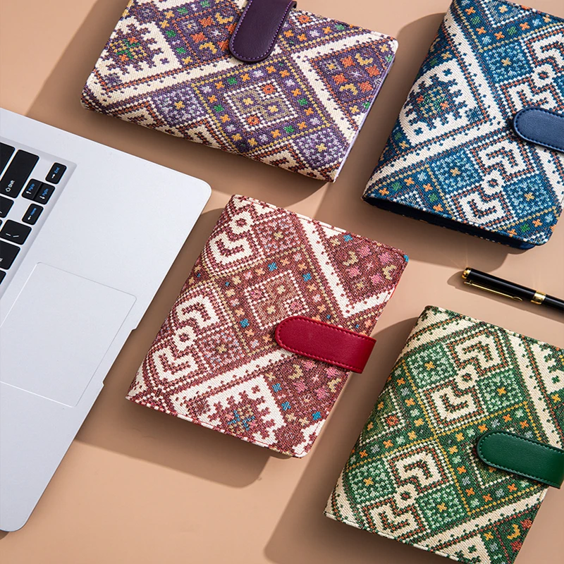 Carnet à 6 anneaux en cuir PU A6, design élégant, couverture de carnet de notes personnelle, peut être utilisé pour le stockage de budget en espèces