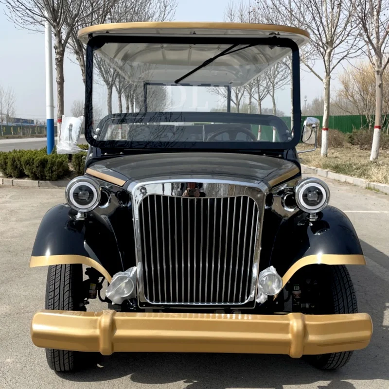 Brand New Classic Bus Sightseeing Car 7.5KW Tourist Park Wedding Car 11-Seater Electric Retro Vintage Car Suitable For Weddings