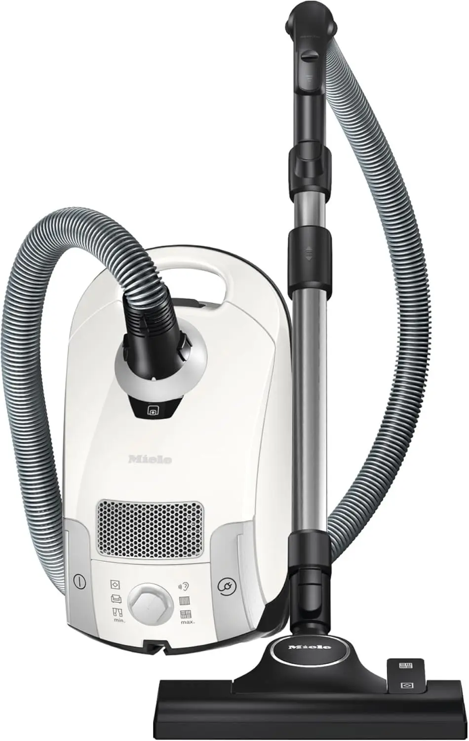 Compact C1 Pure Suction Bagged Canister Vacuum with High Suction Power Designed for Hard Floors and Low-Pile Carpet, in Lo