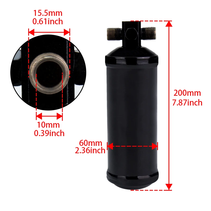 515-4HR R134a Accumulator Receiver Drier #6 Thread M16 x 1.5 for Auto A/C Air Conditioner Refrigerant System 3/8