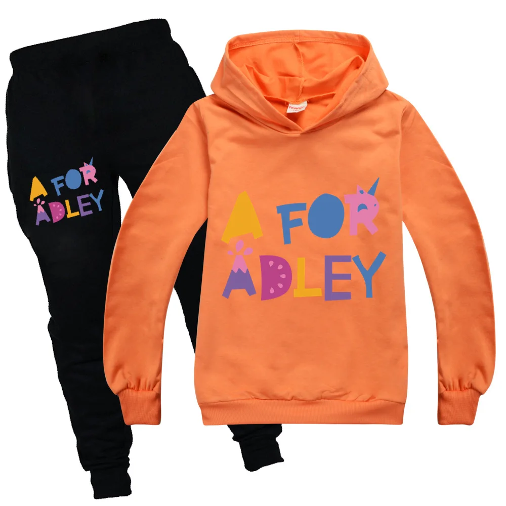 New Cartoon A for Adley Clothes Kids Spring Autumn Hoodie Sweater+trousers 2pcs Suit Baby Girl Clothing Sets Boys Sportsuits