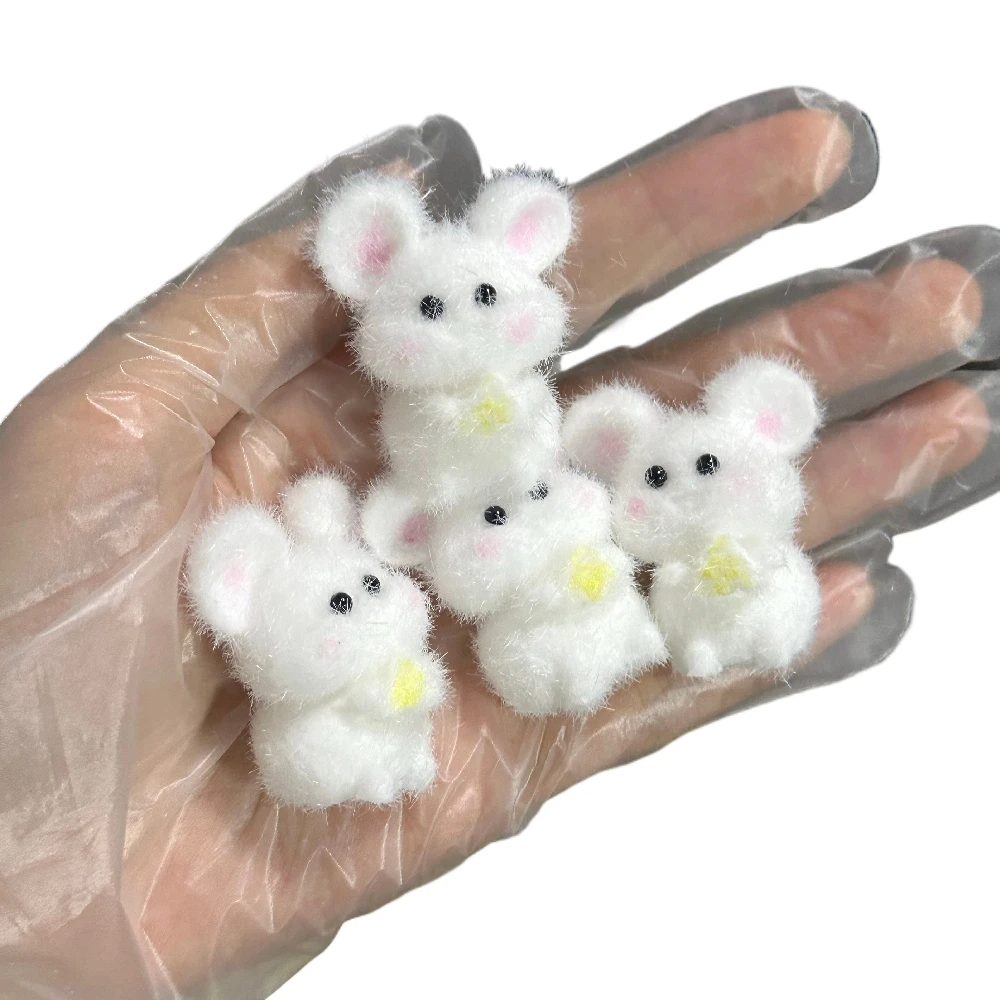 2024 Nowy Kawaii Squishy Ręcznie robiony silikonowy chomik Flokowana pieczęć Kurczak Mini Świnka morska Śliczna dziewczyna Prezent DIY Zabawki dla