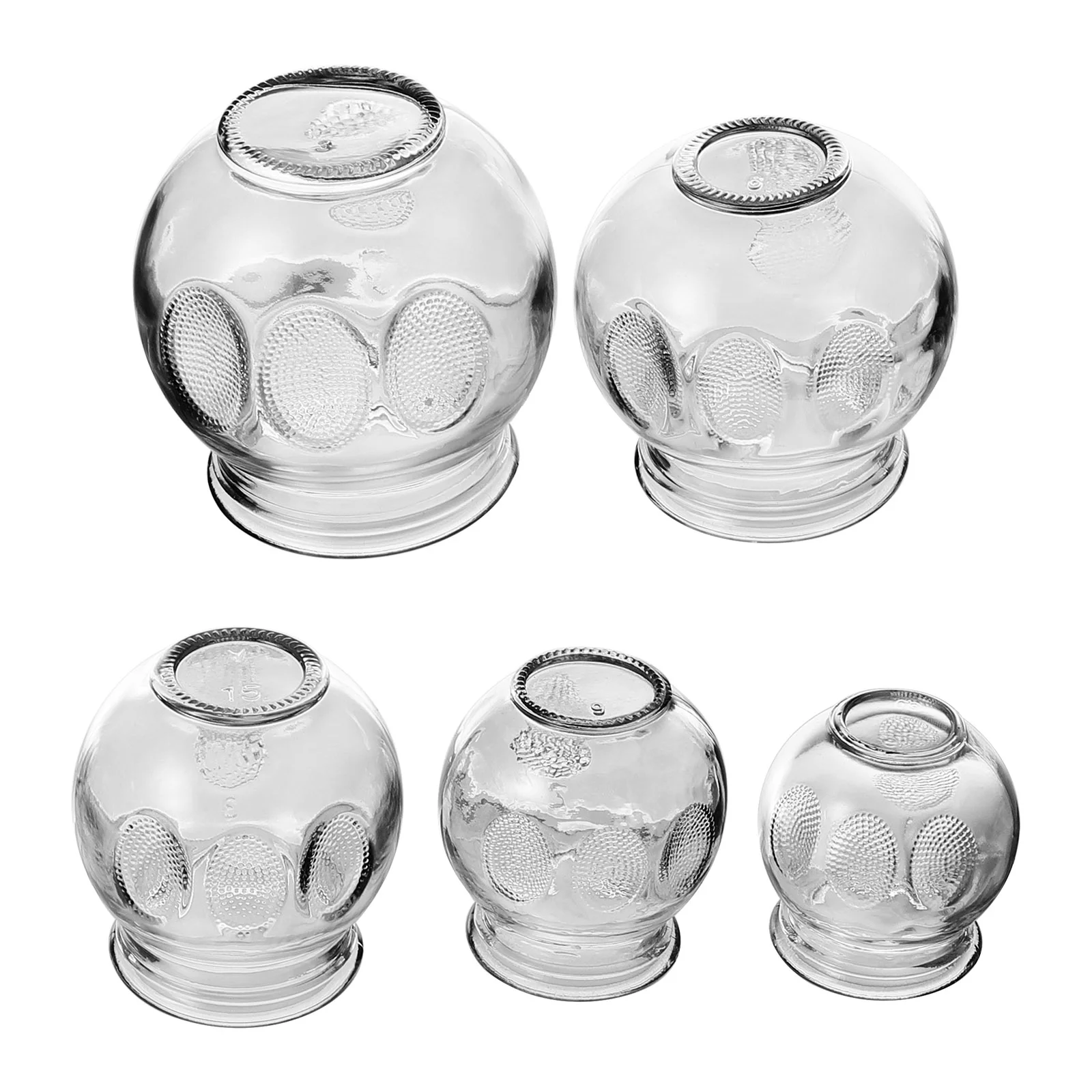 

5 Pcs Cupping Vacuum Suction Glasss Massage Facial Cups Glasses Massager Cuppings Suite