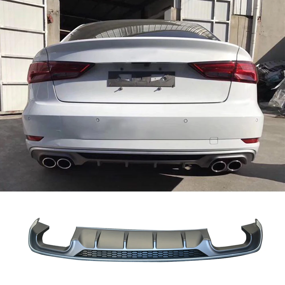 For A3 Rear Bumper Diffuser Lip for Audi A3 Sedan Standard 4 Door 2017 - 2019 Car Rear Lip Spoiler Auto Car Accessories