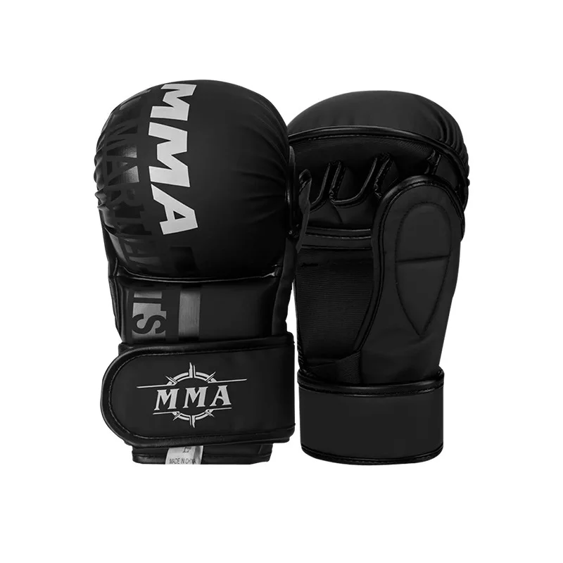 

Half finger boxing gloves adult MMA Sanda fighting children adult professional training pu sponge bag gloves