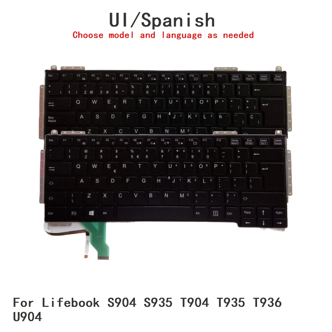 New UI Spanish Language  Backlit Keyboard For Fujitsu Lifebook S904 S935 T904 T935 T936 U904 Notebook PC Replacement Keyboard