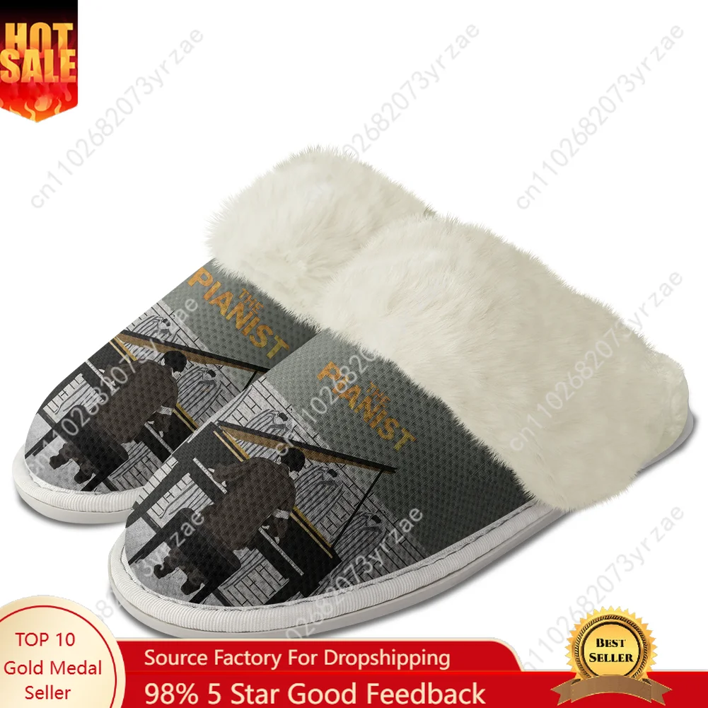 

The Pianist Plush Edge Warm Shoe Mens Womens Home Casual Slipper Bedroom Thermal Cotton Lightweight Fashion Shoe Custom Slippers