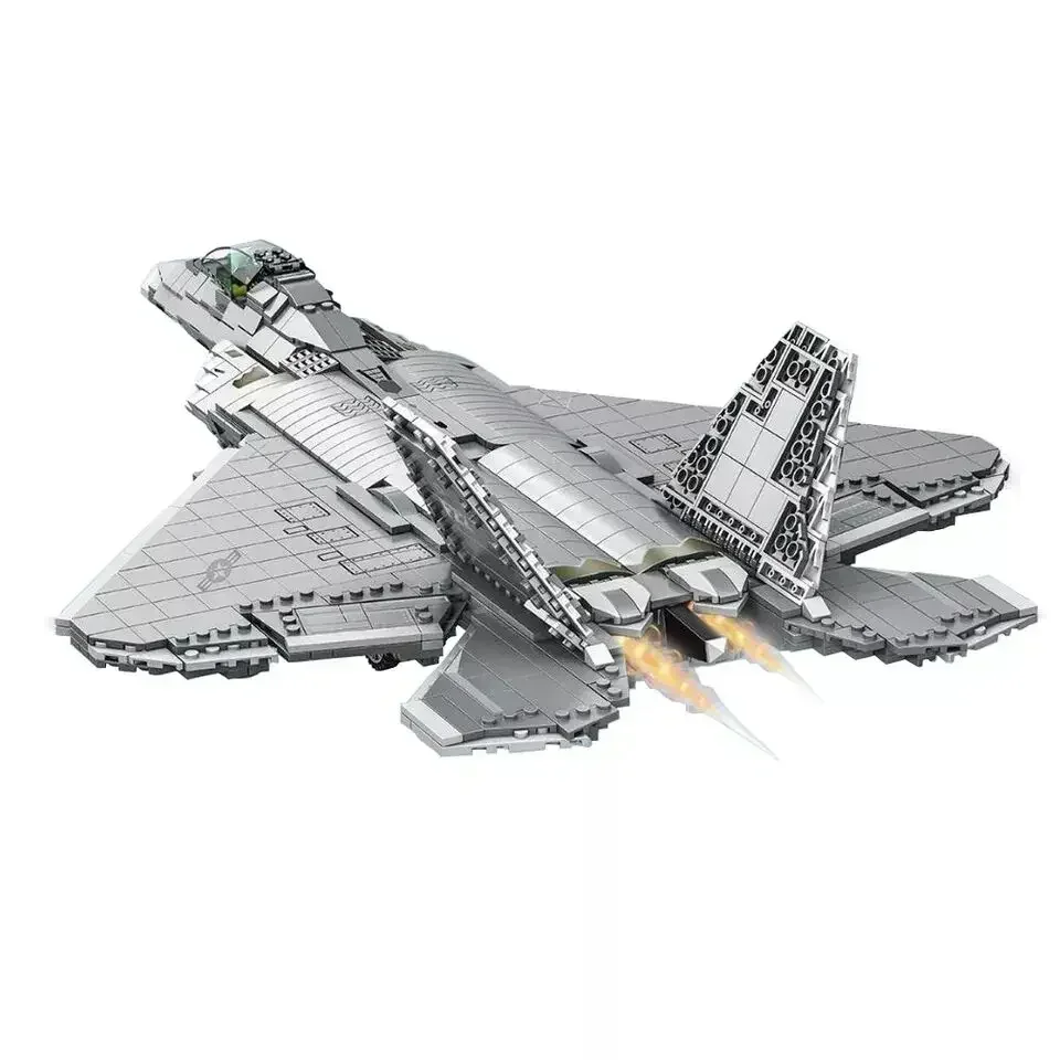 1802pcs militärische wwii Bausteine F-22 Kämpfer Spielzeug Modell-Spaß und pädagogisches Geschenk für Kinder 2024