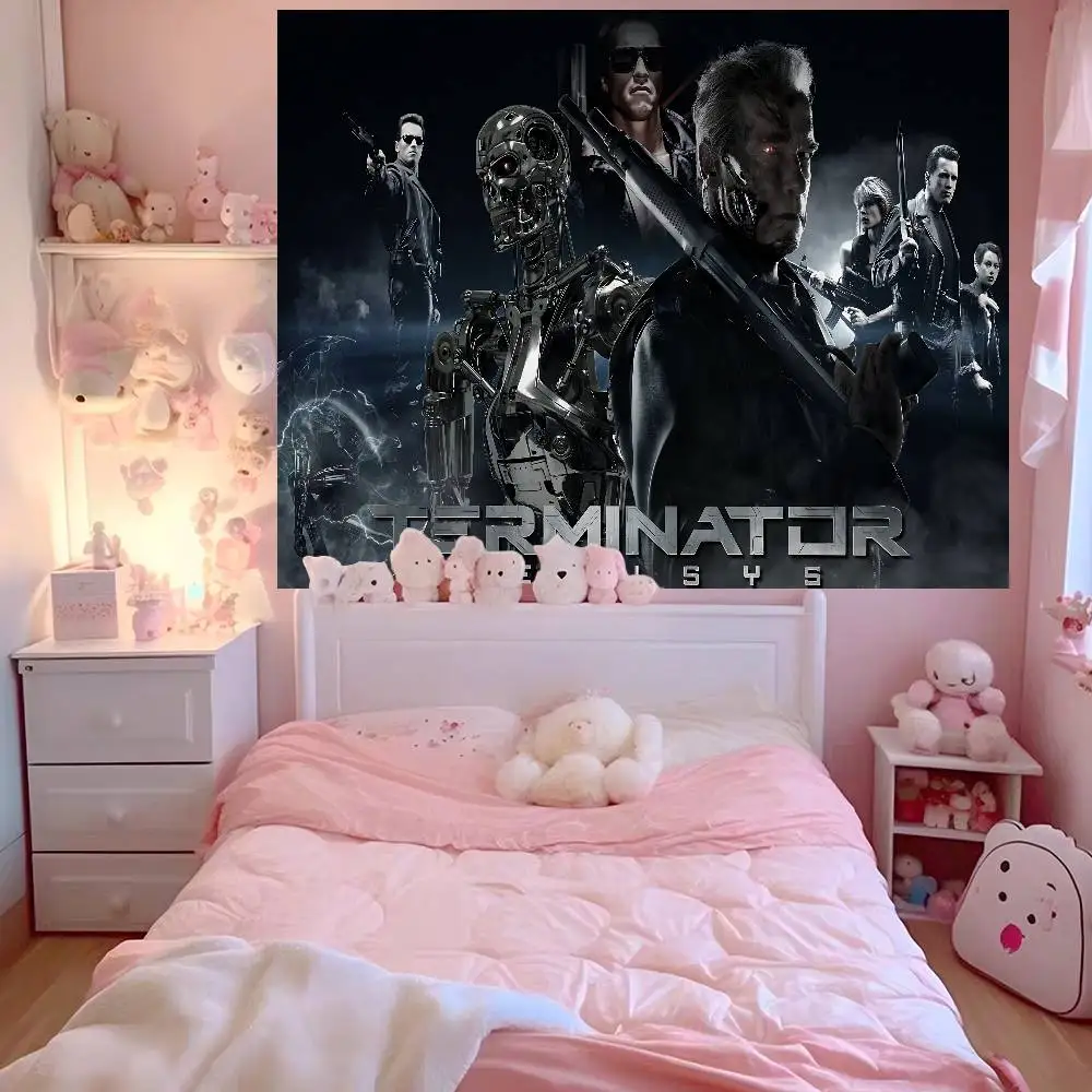 80s Movie TV The T-Terminator Cartoon Tapestry Wall Hanging Decoration Household Home Decor
