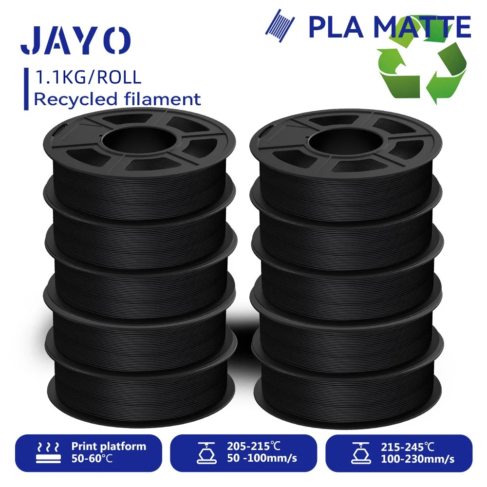 JAYO 10Rolls PLA/PLA Matte/PLA META 3D Printer Filament 1.75mm 100% No Bubble Non-toxic3D Printing Materials for 3D Printer& Pen