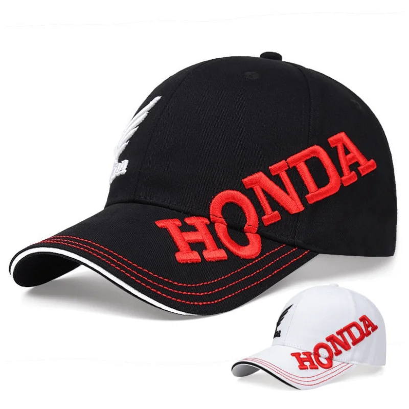 HONDA Baseball Hat 2-Color Embroidered Baseball Hat Fashion Men\'s and Women\'s Spring/Summer Hip Hop Hat Adjustable Sunshade Hat