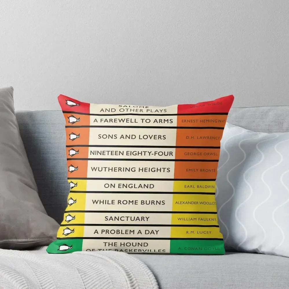 

Rainbow Penguin Classics Book Covers Throw Pillow Cushions For Decorative Sofa bed pillows Plaid Sofa home decor items pillow