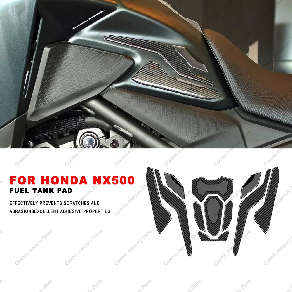 For Honda NX500 2024 3D Epoxy Resin Sticker Motorcycle Fuel Tank Protection Pad Decal Non-slip Side