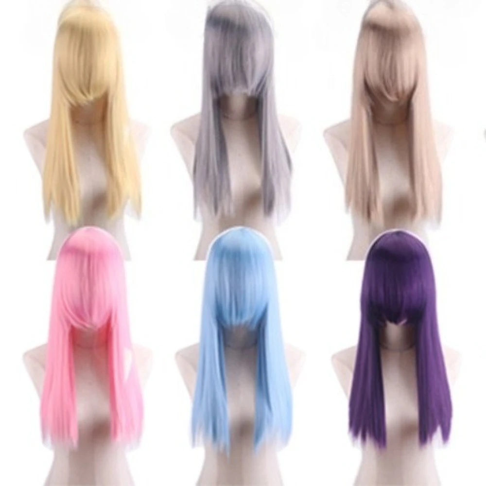 

Synthetic Cosplay Wig 60CM Long Straight Hair Thick High Temperature Fiber Anime Costume Party Halloween Fancy Dress
