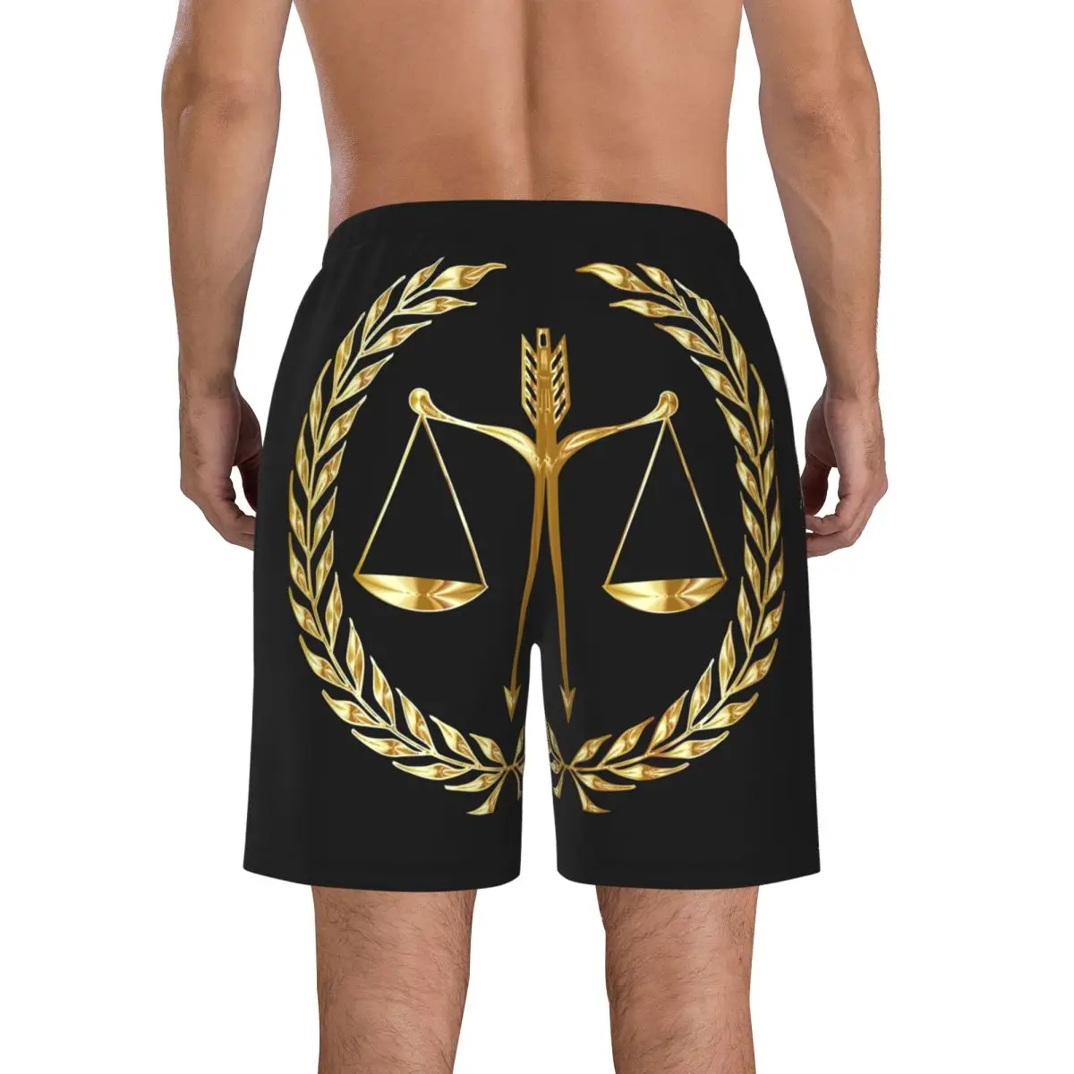 Gold Scales Of Justice Law Logo Lawyer Legal Party Trunks Beach Board Shorts Casual Quick Dry Swim Summer Men Pants