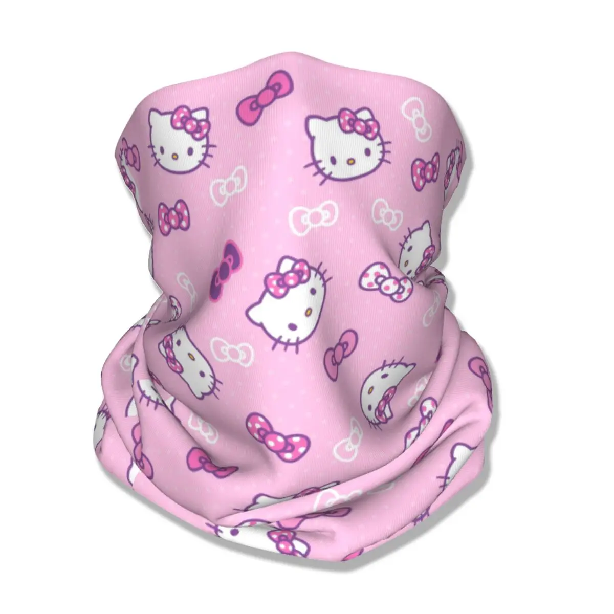 Hello Kitty Bandana masker sepeda, masker taktis penghangat leher cetak Balaclava olahraga luar ruangan Anti-UV