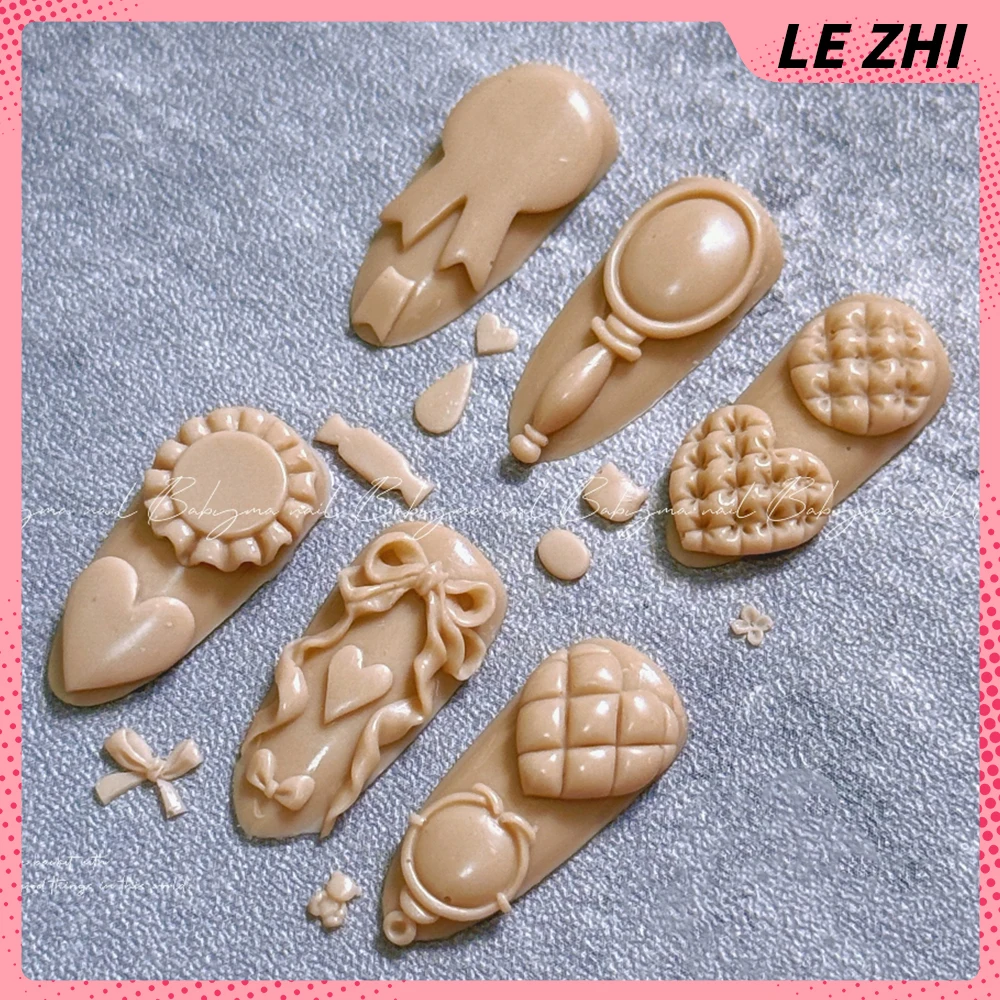 1 szt. Kreskówkowy Zwierzak Niedźwiedź Królik Łabędź Forma Akrylowa 3D do Paznokci Kokarda Kwiaty Anioł DIY Wzory Silikonowe Szablony do Paznokci Forma do Paznokci