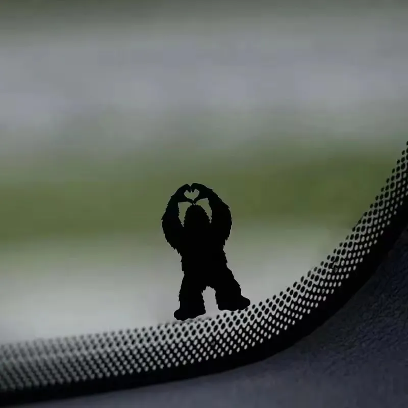 Small Foot Monster Love Hands Decal: Concealed Sasquatch Car Decal, Rearview Mirror Decal - Car Decorative Item