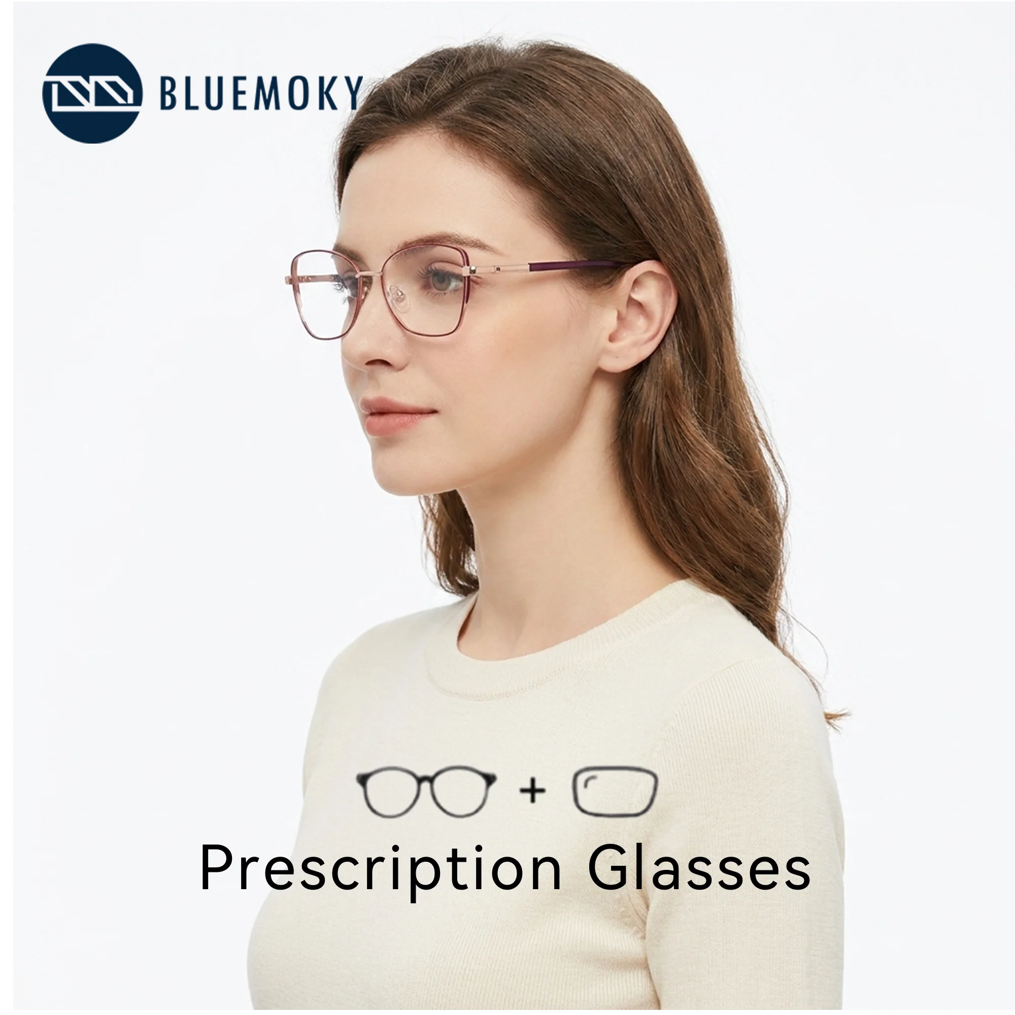 BLUEMOKY – lunettes de vue en métal pour femmes, taille XS, avec degrés de myopie, lunettes optiques multifocales progressives