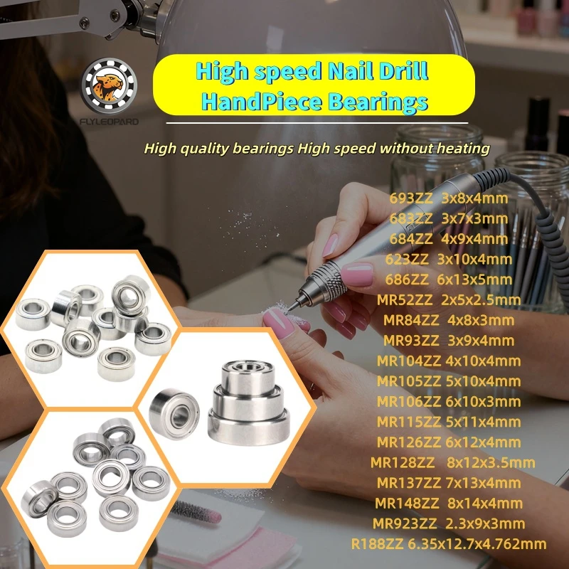 1030 1040 1260 1480 Bearing for Marathon SDE-H37L1 SDE-H37LN Micromotor Handpiece ABEC-9 Ball Bearing Kit Electric Nails Drill
