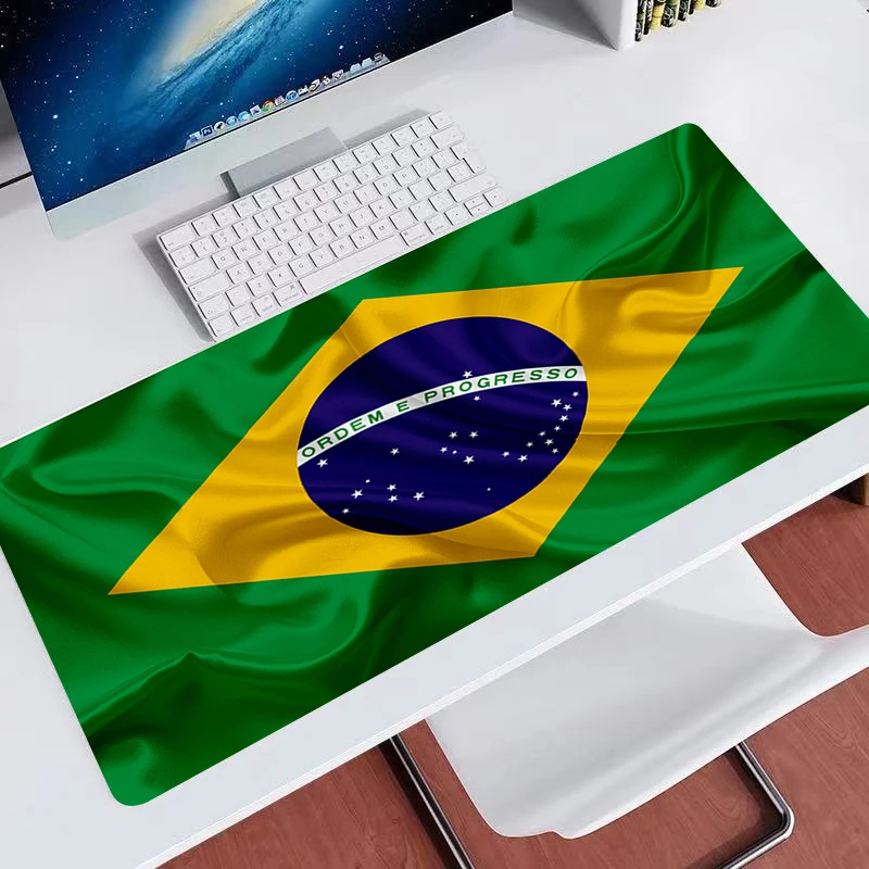 Mousepad Gamer Flag Of Brazil Ultra Large Mouse Pad for Computer Mouse Gaming Accessories 900x400 Anti-skid Laptop Game Mats