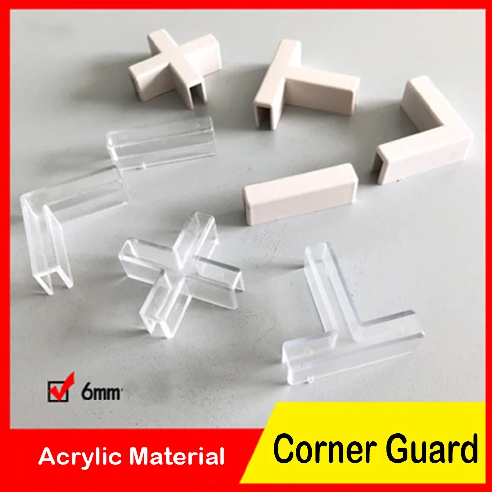 6mm I.D Corner Guard L I Cross T Type Protective Angle Collision Angle Glass Trilateral Acrylic Protect Horn Aquarium Fish Tank