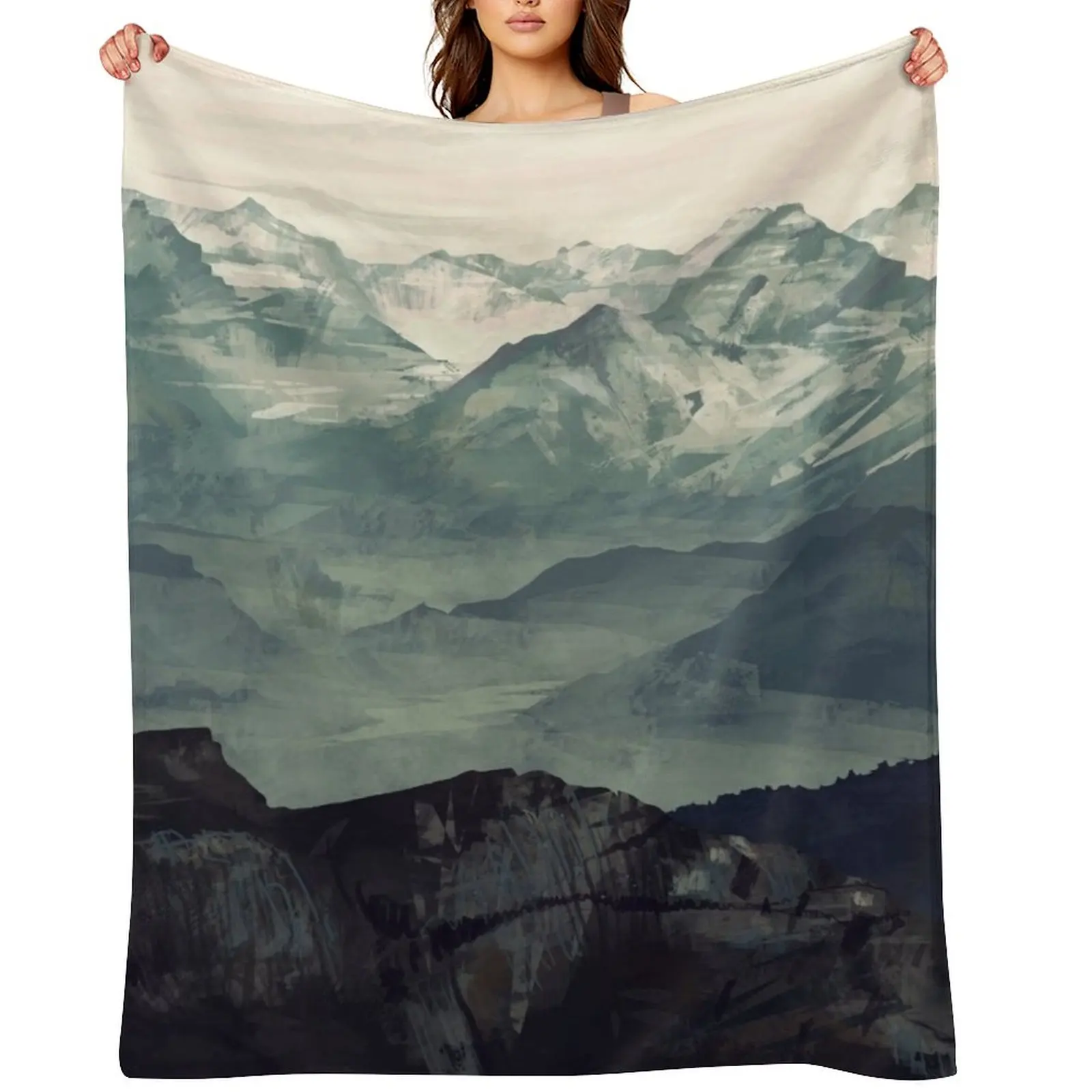 

Mountain Fog Throw Blanket For Decorative Sofa Sofas Camping Nap Blankets