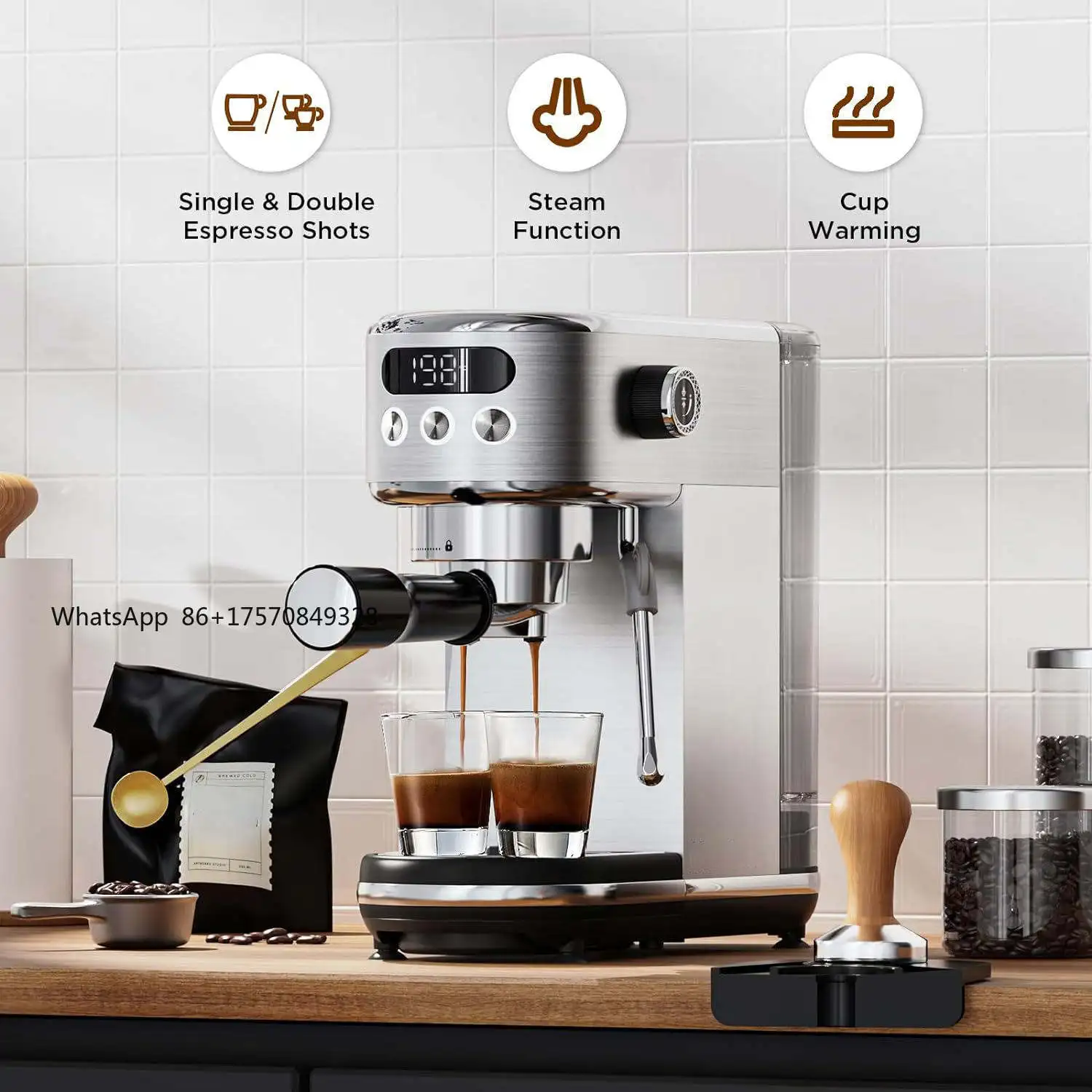 

Semi-Automatic Expresso Coffee Machine Electric Coffee Maker Professional Coffee Making Machine For Home Kitchen Office Cafe