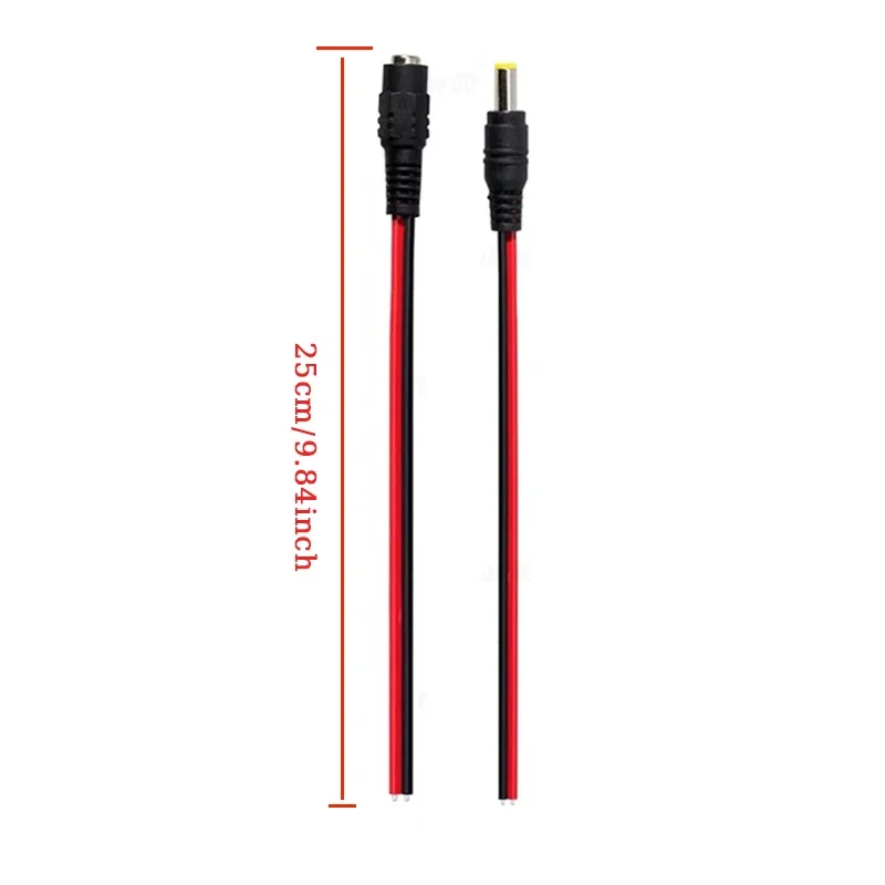 50pcs Male Female Plug 12V DC Power Pigtail Cable Jack for CCTV Camera Connector Tail Extension DC Wire Adapter 5.5 X 2.1mm view 5